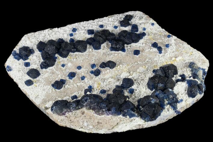 Dark Blue Fluorite on Quartz - China #115495